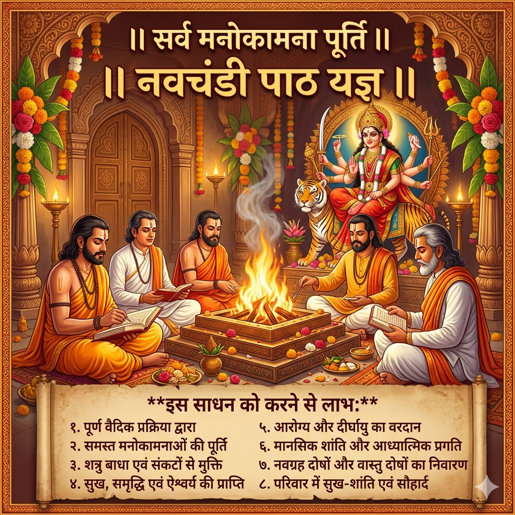 सर्व मनोकामना पूर्ति नवचंडी पाठ यज्ञ(Navchandi Path Yagya for fulfillment of all wishes)