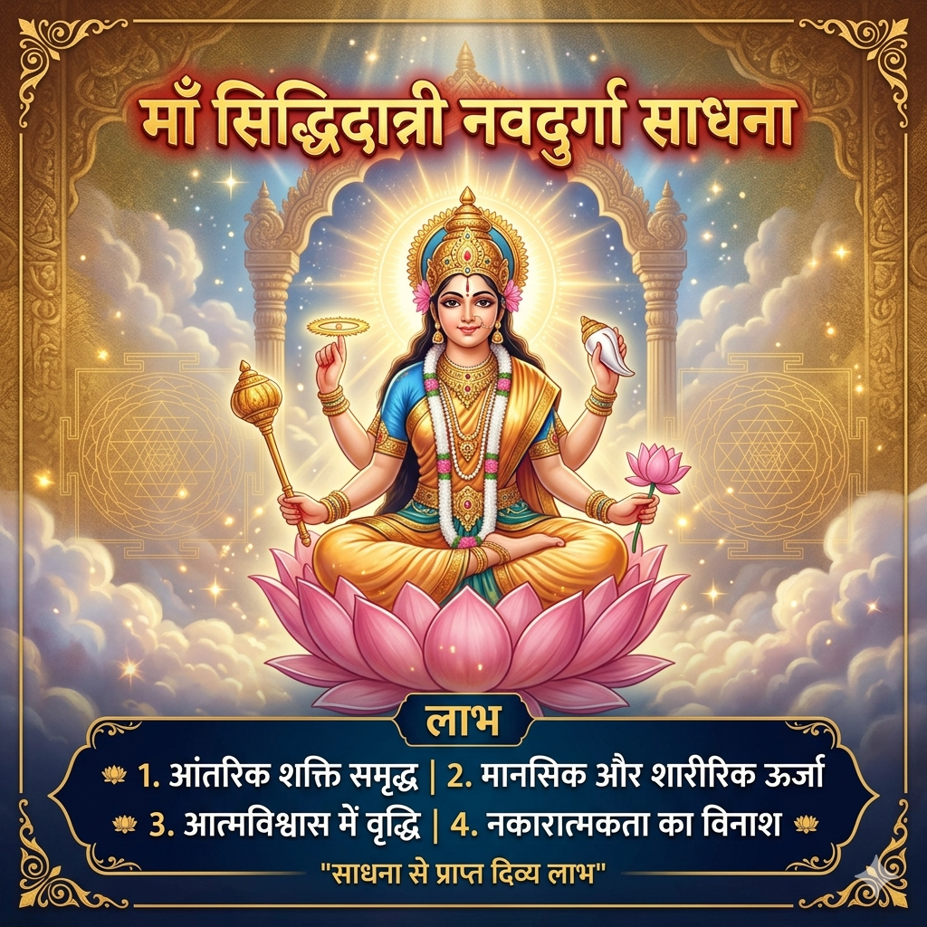 माँ सिद्धिदात्री नवदुर्गा  साधना(Maa Sidhdatri Navdurga Sadhna)