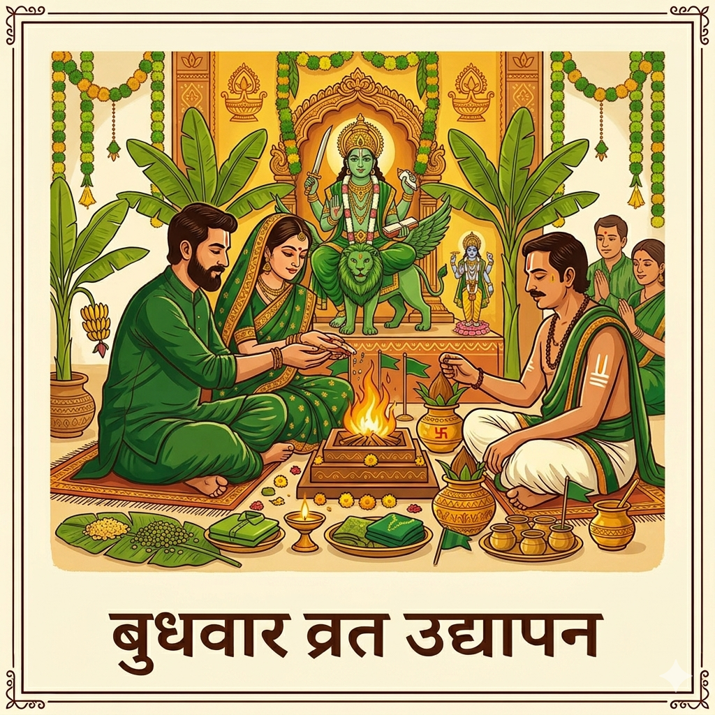 बुधवार व्रत उद्यापन(wednesday Vrat udyapan)